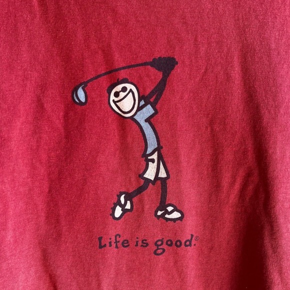 BUNDLE 2 Men Golf Tees XXL Life is Good and Mike Made this Maroon Novelty Casual - Picture 2 of 9